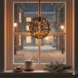 Lumineo Black Wire Christmas Ball Light Micro Led Classic Warm Battery Light 15Cm - thumbnail 3