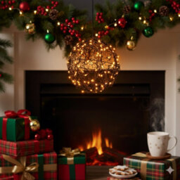 Lumineo Black Wire Christmas Ball Light Micro Led Classic Warm Battery Light 15Cm - thumbnail 2