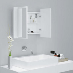 Berkfield Led Bathroom Mirror Cabinet White 60X12X45 Cm - thumbnail 6