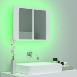 Berkfield Led Bathroom Mirror Cabinet White 60X12X45 Cm - thumbnail 4