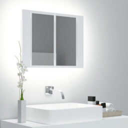 Berkfield Led Bathroom Mirror Cabinet White 60X12X45 Cm - thumbnail 1
