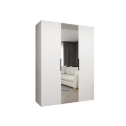 Arte White Marbella Ii Hinged Door Wardrobe 150Cm - Bright, Space-Enhancing Storage With Mirrored Door - thumbnail 2