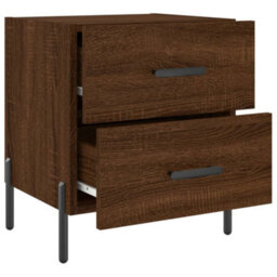 Berkfield Modern Bedside Cabinets 2 Pcs Brown Oak 40X35X47.5 Cm Engineered Wood - thumbnail 8