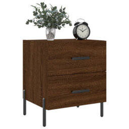 Berkfield Modern Bedside Cabinets 2 Pcs Brown Oak 40X35X47.5 Cm Engineered Wood - thumbnail 3