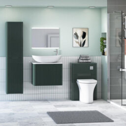Royal Bathrooms Avenza 600mm Deep Moss Green Wall Hung Bathroom Countertop Vanity Unit 1 Drawer With Cesar Basin - thumbnail 4
