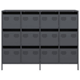 Berkfield Sideboard Anthracite 135X39X103.5 Cm Cold-Rolled Steel - thumbnail 5