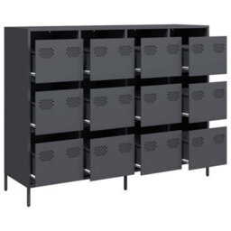 Berkfield Sideboard Anthracite 135X39X103.5 Cm Cold-Rolled Steel - thumbnail 4