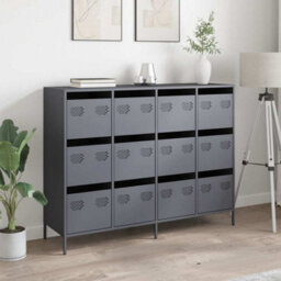 Berkfield Sideboard Anthracite 135X39X103.5 Cm Cold-Rolled Steel - thumbnail 3