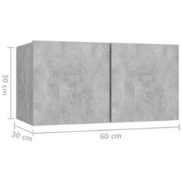 Berkfield 6 Piece Tv Cabinet Set Concrete Grey Engineered Wood - thumbnail 6