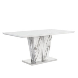 Furniture in Fashion Memphis Large Dining Table In Filo Marble Effect With Glass Top - thumbnail 3