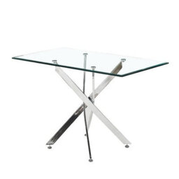 Furniture in Fashion Memphis Large Dining Table In Filo Marble Effect With Glass Top