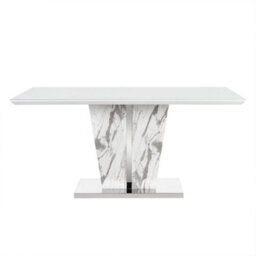 Furniture in Fashion Memphis Large Dining Table In Filo Marble Effect With Glass Top - thumbnail 2