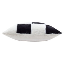 Heya Home Cozee Check Faux Fur Feather Filled Cushion - thumbnail 2