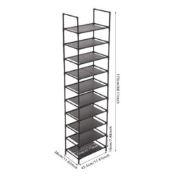 Breeins Rectangular 10 Tier Non-Woven Detachable Steel Frame High Shoe Rack - thumbnail 9