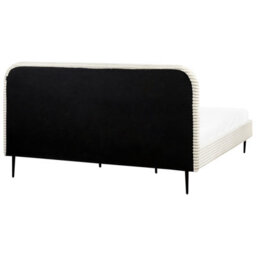 Beliani Bed Corduroy Flayat 180 X 200 Cm (Eu Super King) Off-White - thumbnail 7