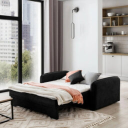 Amerykanka Laine 3 Black Functional Sleeper Sofa With Storage And Stylish Cushions - thumbnail 3
