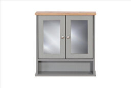 Timber Art Design Mirrored Bathroom Cabinet Grey & Oak - thumbnail 4