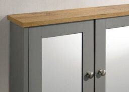 Timber Art Design Mirrored Bathroom Cabinet Grey & Oak - thumbnail 3
