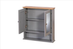 Timber Art Design Mirrored Bathroom Cabinet Grey & Oak - thumbnail 2