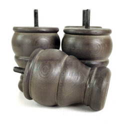 L&F 4X Wooden Bun Feet Antique Brown Stain Replacement Furniture Legs Sofas Chairs Footstools M10 Cwc802 - thumbnail 5