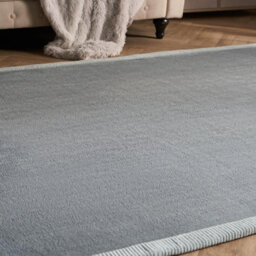Ohs Contrast Border Non Slip Tufted Hallway Runner Rug Floor Carpet, Grey - 80 X 150 Cm - thumbnail 2