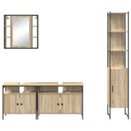 Walplus Bathroom Furniture Set 4 Pcs Sonoma Oak 33 X 33 X 185.5 Cm - thumbnail 9