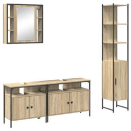 Walplus Bathroom Furniture Set 4 Pcs Sonoma Oak 33 X 33 X 185.5 Cm - thumbnail 2
