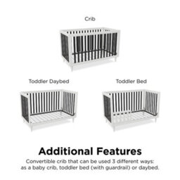 Dorel Rowan Valley Convertible Cotbed White/black - thumbnail 5