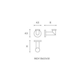 Cosmic Towel Hook, Robe Hook, Coat Hook, Chrome Gloss, Wall-Mounted, 8 Cm. Kubic Collection - thumbnail 4