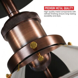 Industrial Flush Mount Lighting E27 Metal Ceiling Light Fixture For Kitchen, Hallway, Bedroom 22Cm Chrome Cone Lampshade No Bulb - thumbnail 7