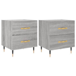 Berkfield Bedside Cabinets 2 Pcs Grey Sonoma 40X35X47.5 Cm Engineered Wood - thumbnail 2