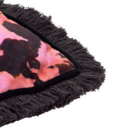 Paoletti Colette Satin Fringed Polyester Filled Cushion - thumbnail 4
