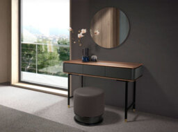 Angel Cerda Modern Rectangular Console Table In Walnut And Dark Grey Mdf With Black Steel Legs - thumbnail 2
