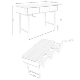 Angel Cerda Modern Rectangular Console Table In Walnut And Dark Grey Mdf With Black Steel Legs - thumbnail 7