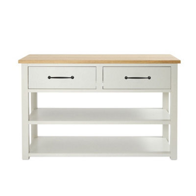 Homestylestore Antique White And Oak 1215mm Bathroom Cloakroom Vanity Unit And Black T Bar Handles - image 1