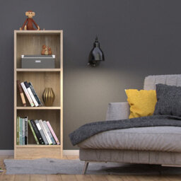Furniture To Go Basic Low Narrow Bookcase (2 Shelves) In Oak - thumbnail 5