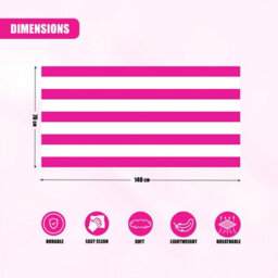 Geezy Microfibre Large Beach Towel Pink Striped Travel Gym Camping Swimming Holiday - thumbnail 4