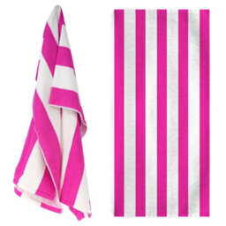 Geezy Microfibre Large Beach Towel Pink Striped Travel Gym Camping Swimming Holiday