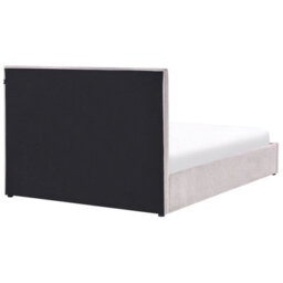 Beliani Ottoman Bed Chenille Quiberon 160 X 200 Cm (Eu King Size) Taupe - thumbnail 7