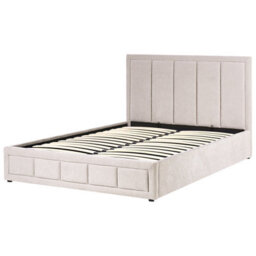 Beliani Ottoman Bed Chenille Quiberon 160 X 200 Cm (Eu King Size) Taupe - thumbnail 6