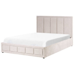 Beliani Ottoman Bed Chenille Quiberon 160 X 200 Cm (Eu King Size) Taupe - thumbnail 4