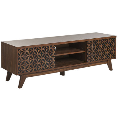Beliani Retro Tv Stand Prescot Dark Brown - image 1