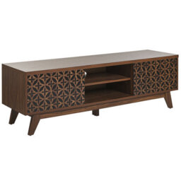 Beliani Retro Tv Stand Prescot Dark Brown - thumbnail 1