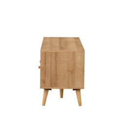 Swish Furniture Manila Oak & Rattan 3 Drawer Tv Unit Stand Cabinet Living Room Storage Furniture Media Unit - thumbnail 7
