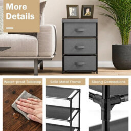 3 Chests Of Drawers 3-Tier Nightstand Organizer - thumbnail 5