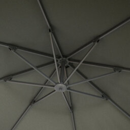 Outsunny 3(M) Garden Cantilever Parasol With Crank Aluminium Frame Grey - thumbnail 9