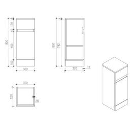 Affine Bathroom Toilet Wc Vanity Unit Basin Sink Combination Grey Gloss 1720mm - thumbnail 7