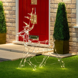 The Christmas Workshop Light-Up Prancing Reindeer / Outdoor Decoration With 110 Warm White Led Lights