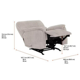 Xample True Innovations Hayden Beige Fabric Manual Recliner Chair, Rocking Motion, Padded Arms, Bustle Back, Pocket Coil Seat - thumbnail 8