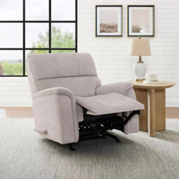 Xample True Innovations Hayden Beige Fabric Manual Recliner Chair, Rocking Motion, Padded Arms, Bustle Back, Pocket Coil Seat - thumbnail 2